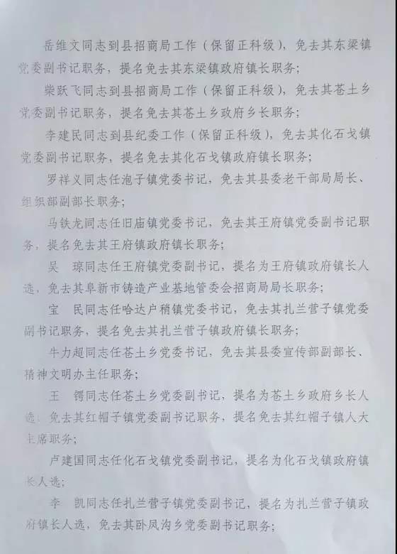 阜蒙农场最新人事任命