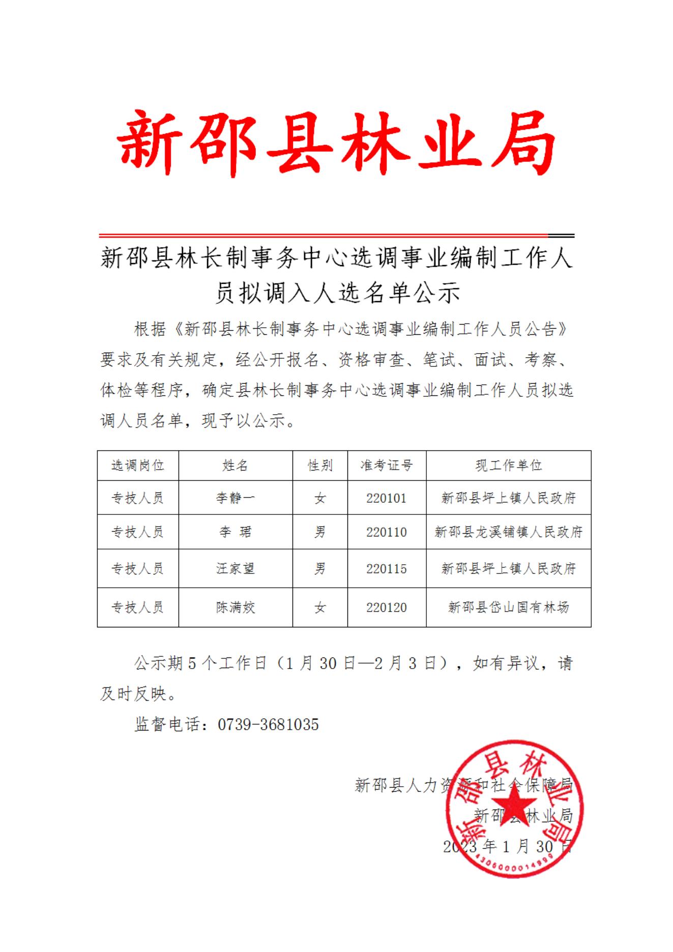 新店林场最新人事任命